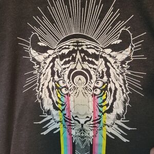 American Apparel Psychedelic Tiger Charcoal Tee
